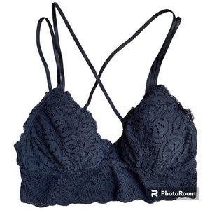 aerie Lace Bralette Black Size XS